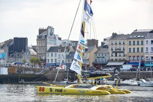 18_110692 © Thierry Martinez. CHERBOURG - FRANCE . 26 Juillet 2018. DRHEAM CUP, Destination Cotentin 2018. Arrivée de "ACAPELLA - SOREAL - PROLUDIC" skipper Charlie Capelle ( Multi 2000)